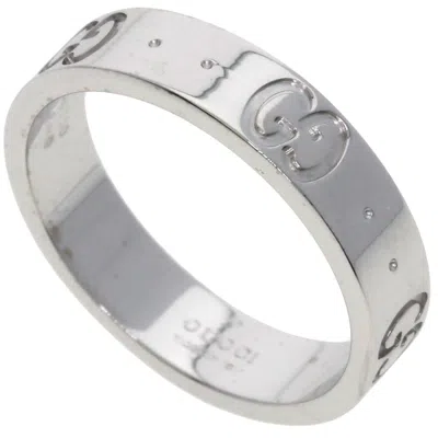 Pre-owned Gucci White Gold (18k) Band Ring ()