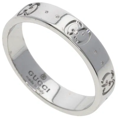 Pre-owned Gucci White Gold (18k) Band Ring ()