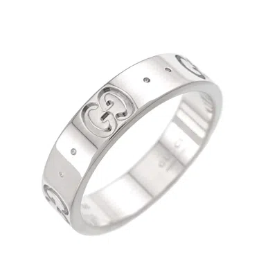 Pre-owned Gucci White Gold (18k) Band Ring ()