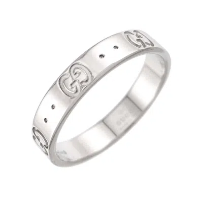 Pre-owned Gucci White Gold (18k) Band Ring ()