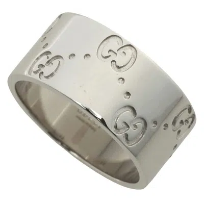 Pre-owned Gucci White Gold White Gold (18k) Band Ring ()