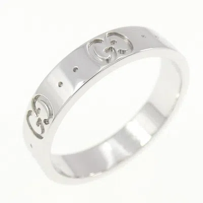 Pre-owned Gucci White Gold White Gold (18k) Band Ring ()