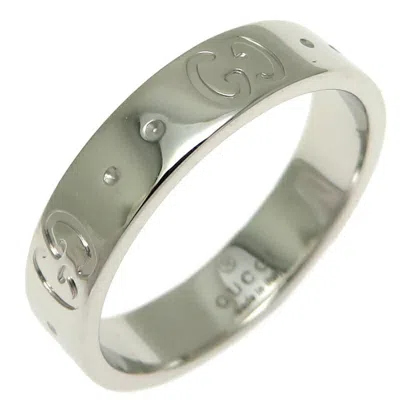 Pre-owned Gucci White Gold White Gold (18k) Band Ring ()