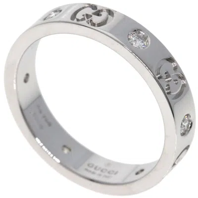 Pre-owned Gucci White Gold White Gold (18k) Band Ring ()