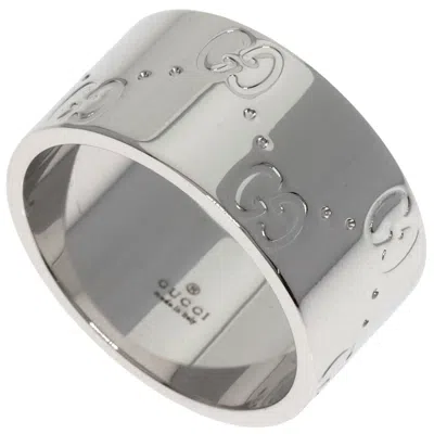 Pre-owned Gucci White Gold White Gold (18k) Band Ring ()