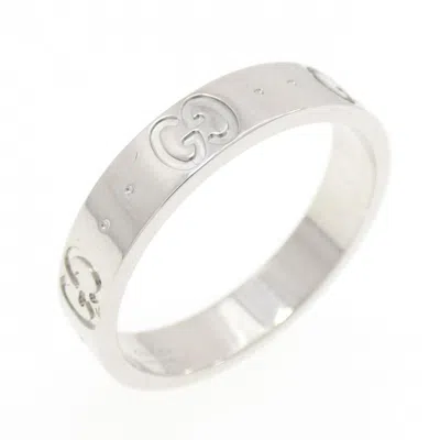Pre-owned Gucci White Gold White Gold (18k) Band Ring ()