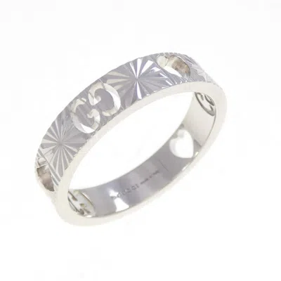 Pre-owned Gucci White Gold White Gold (18k) Band Ring ()