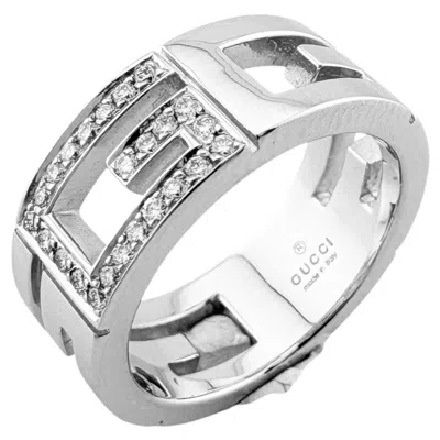 Pre-owned Gucci White Gold White Gold (18k) Band Ring ()