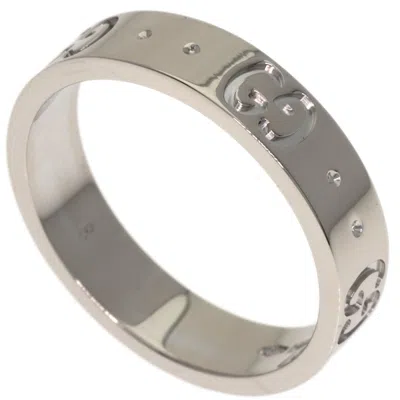 Pre-owned Gucci White Gold White Gold (18k) Band Ring ()