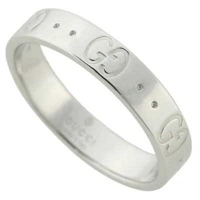 Pre-owned Gucci White Gold White Gold (18k) Band Ring ()