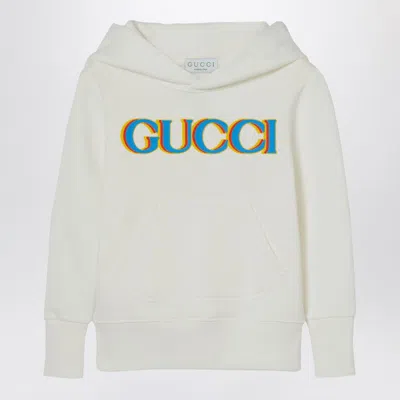 Gucci Kids' White Hoodie With Logo