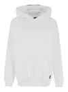 Gucci White Hoodie With Maxi Web Print On The Hood And Kangaroo Pocket On The Front In Cotton Man