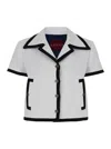 Gucci White Jacket With Short Sleeves In Tweed Woman In Multicolor