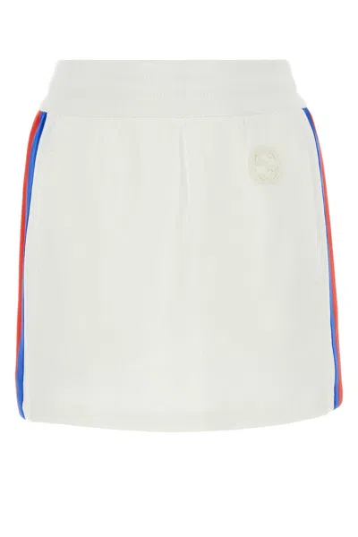 Gucci White Jersey Mini Skirt