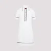 Gucci White Knit Polo Collar Mini Dress In White