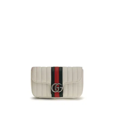 Gucci White Lamb Ovis Aries Shoulder Bag In Neutral
