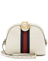 Gucci Ophidia Leather Shoulder Bag In White