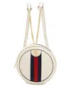 Gucci White Leather & Nylon Ophidia Round Mini Backpack (authentic Pre-loved)