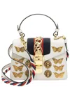 Gucci White Leather Animal Studs Sylvie Mini Satchel (authentic Pre-loved)