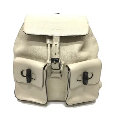 Pre-owned Gucci White Leather Backpack ()