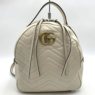 Pre-owned Gucci White Leather Backpack ()