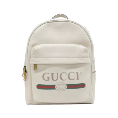 Pre-owned Gucci White Leather Backpack ()