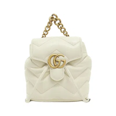 Pre-owned Gucci White Leather Backpack ()