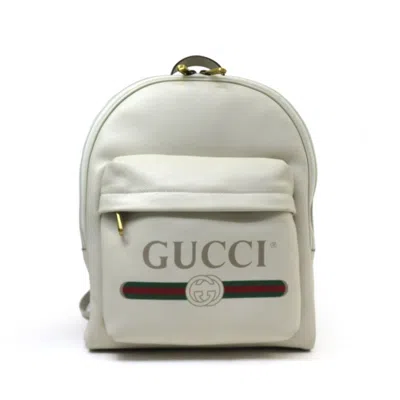Pre-owned Gucci White Leather Backpack ()