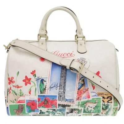 Pre-owned Gucci White Leather Boston Bag Handbag ()