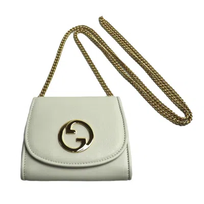 Pre-owned Gucci White Leather Chain/shoulder Wallet ()