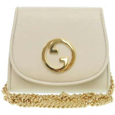Pre-owned Gucci White Leather Chain/shoulder Wallet ()