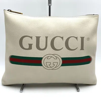 Pre-owned Gucci White Leather Clutch Bag ()