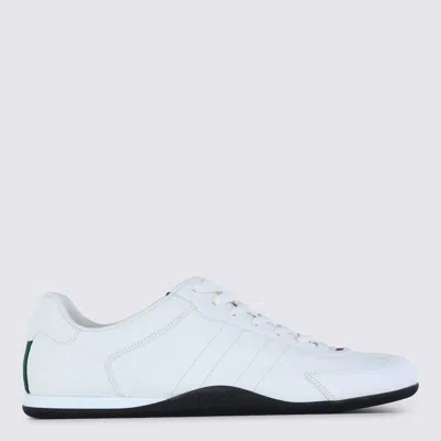Gucci White Calf Leather Bos Taurus Low Top Sneakers In Neutral