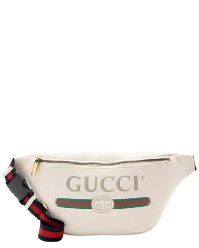 Gucci White Leather Logo Belt Bag (authentic Pre-loved)