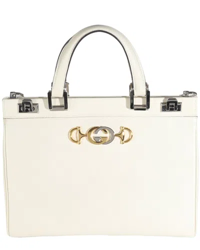 Gucci White Leather Medium Zumi Top Handle Bag (authentic Pre-loved)