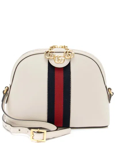 Gucci White Leather Ophidia Dome Small Shoulder Bag (authentic Pre-loved)