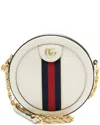 Gucci (wmns)  Ophidia Gold Logo Stripe Webbing Leather Chain Shoulder Messenger Bag Mini White