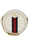 Gucci (wmns)  Ophidia Gold Logo Stripe Webbing Leather Chain Shoulder Messenger Bag Mini White