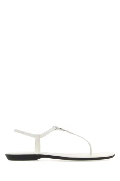 Gucci White Leather Sandals