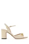 Gucci Horsebit Leather Sandals In White