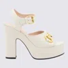 Gucci Horsebit Detail Platform Sandals In White