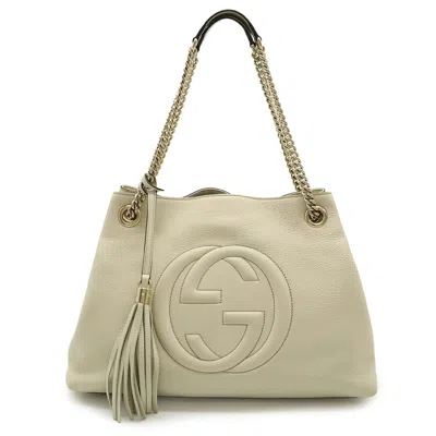 Pre-owned Gucci White Leather Shoulder Bag Tote Bag ()