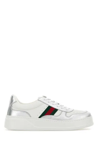 GUCCI MEN WHITE LEATHER SNEAKERS, 9.5 LUXURY SNEAKERS FOR MEN DARVEYS