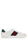 Gucci White Leather Sneakers In White