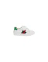 Gucci White Ace Sneakers For Babykids With Web Detail In White