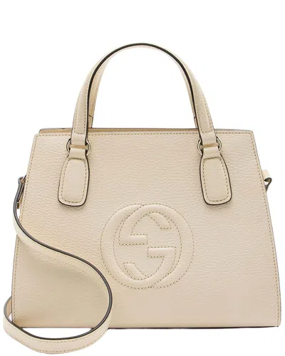 Pre-owned Gucci White Leather Soho Small Satchel (authentic Pre-loved)
