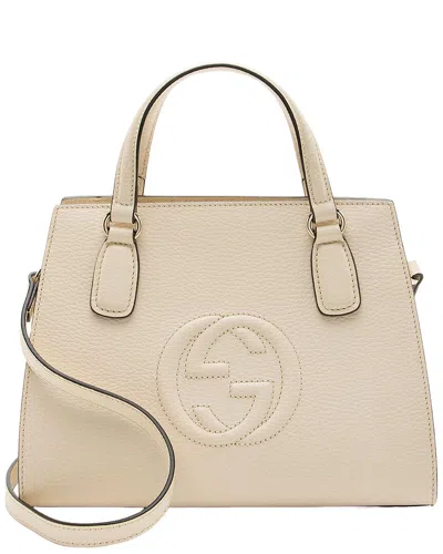 Pre-owned Gucci White Leather Soho Small Satchel (authentic Pre-loved)