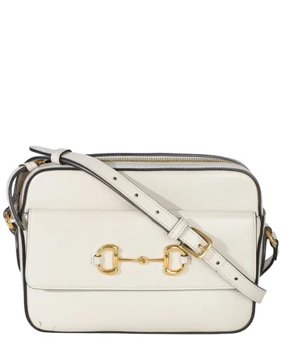 Gucci White Leather Textusmall Horsebit 1955 Shoulder Bag (authentic Pre-  Loved)