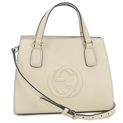 Pre-owned Gucci White Leather Tote Bag ()