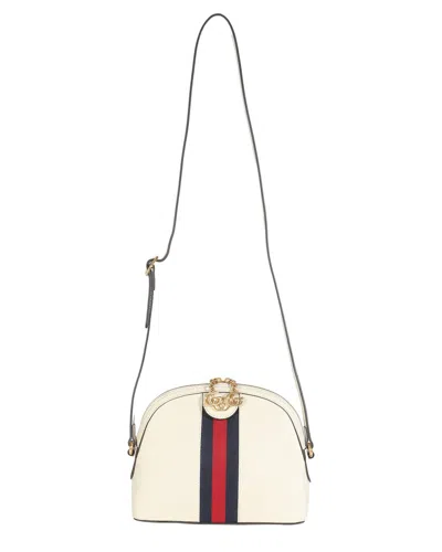 Gucci White Leather Web Small Ophidia Dome Bag (authentic Pre-loved) In Multi